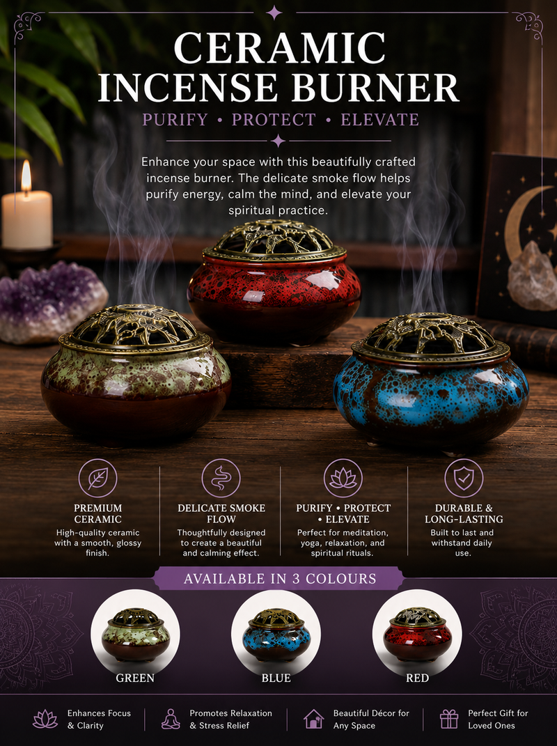 Ceramic Incense Burner - Purify, Protect & Elevate