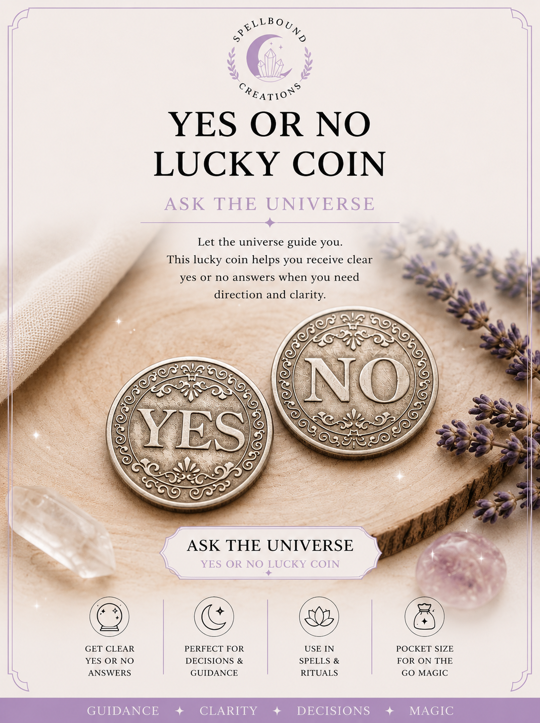 Yes or No Lucky Coin - Ask the Universe